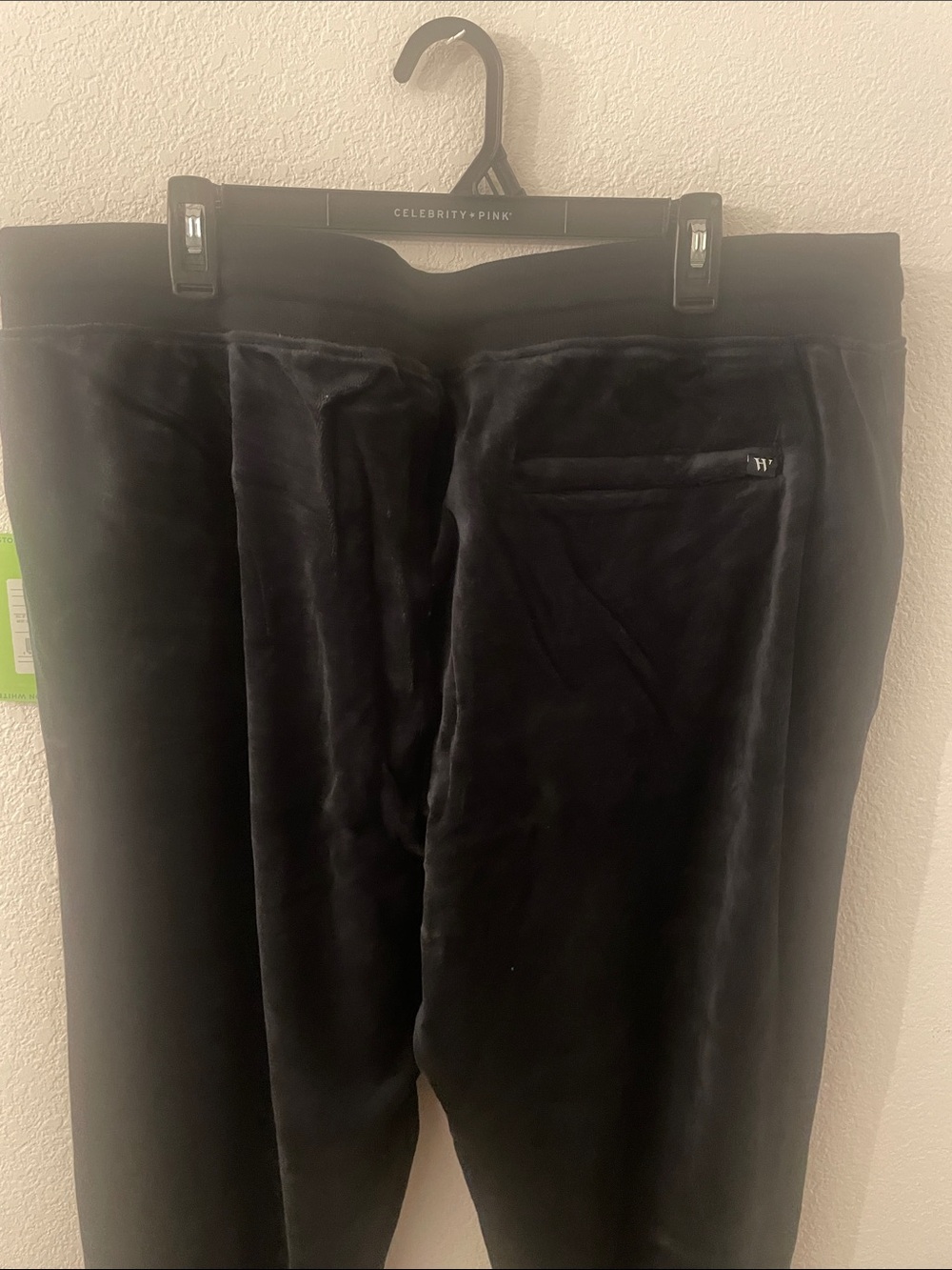 Houston White Men's Black Velour Joggers Pants - Picture 6 of 7